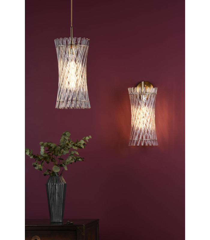 Loire Wall Light Natural Brass and Glass-4