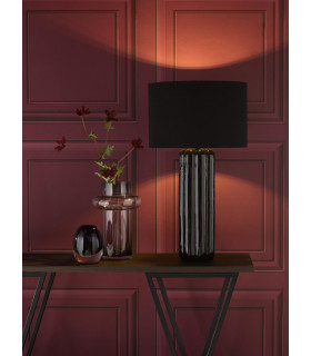 Hebron Table Lamp Black Ceramic With Shade-2