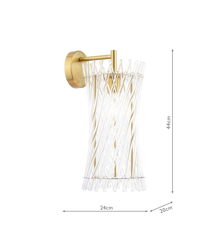 Loire Wall Light Natural Brass and Glass-6