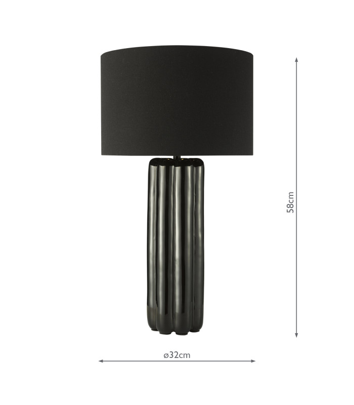 Hebron Table Lamp Black Ceramic With Shade-4