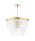 Moesha 6 Light Ceiling Pendant Natural Brass and Ribbed Glass-1