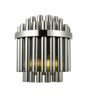 Imani Wall Light Polished Chrome and Smoked Ribbed Glass-1