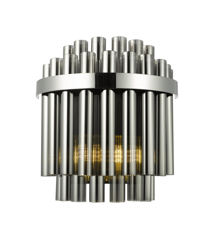 Imani Wall Light Polished Chrome and Smoked Ribbed Glass-1