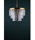 Moesha 6 Light Ceiling Pendant Natural Brass and Ribbed Glass-3