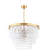 Moesha 6 Light Ceiling Pendant Natural Brass and Ribbed Glass-5