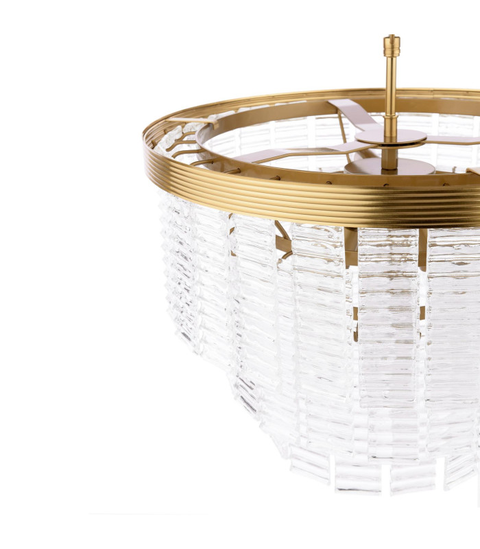 Moesha 6 Light Ceiling Pendant Natural Brass and Ribbed Glass-6