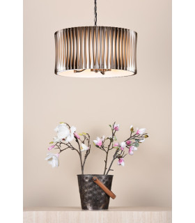 Netra 3 Light Ceiling Pendant Satin Bronze and Ivory-2