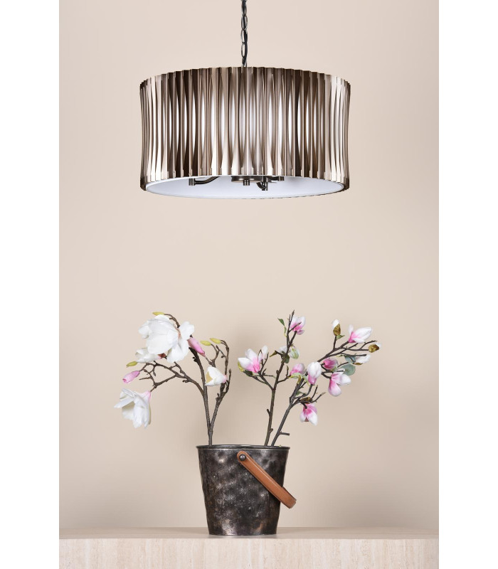Netra 3 Light Ceiling Pendant Satin Bronze and Ivory-3
