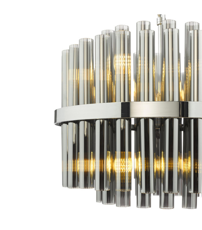 Imani Ceiling Pendant Polished Chrome and Smoked Ribbed Glass-6