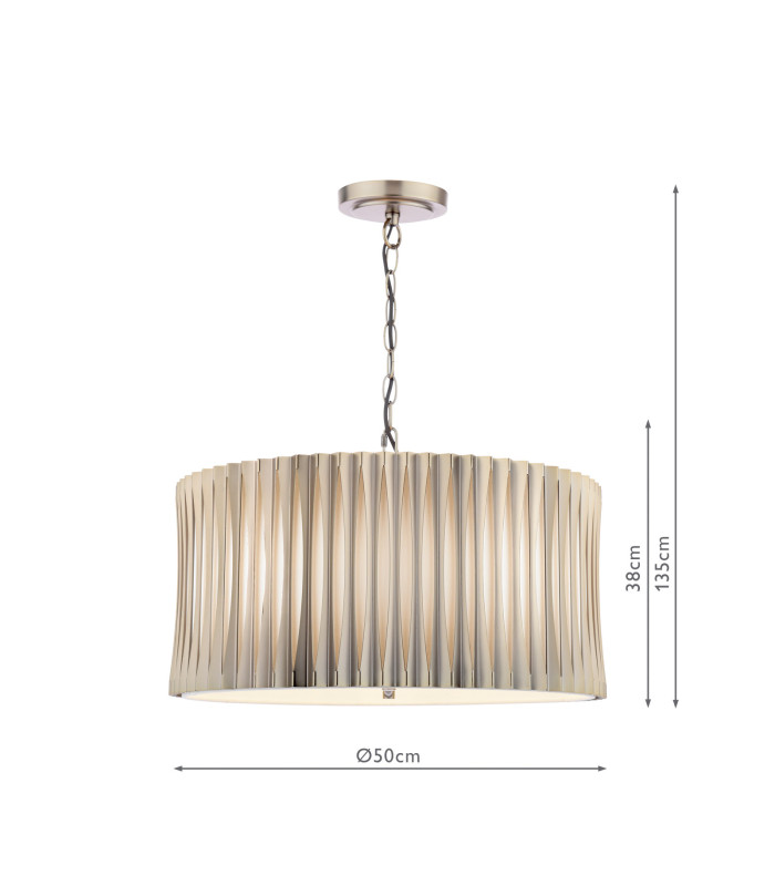 Netra 3 Light Ceiling Pendant Satin Bronze and Ivory-4