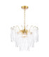 Kimmia 6 Light Ceiling Pendant Natural Brass and Textured Glass-1