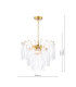 Kimmia 6 Light Ceiling Pendant Natural Brass and Textured Glass-6