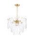 Kimmia 6 Light Ceiling Pendant Natural Brass and Textured Glass-7