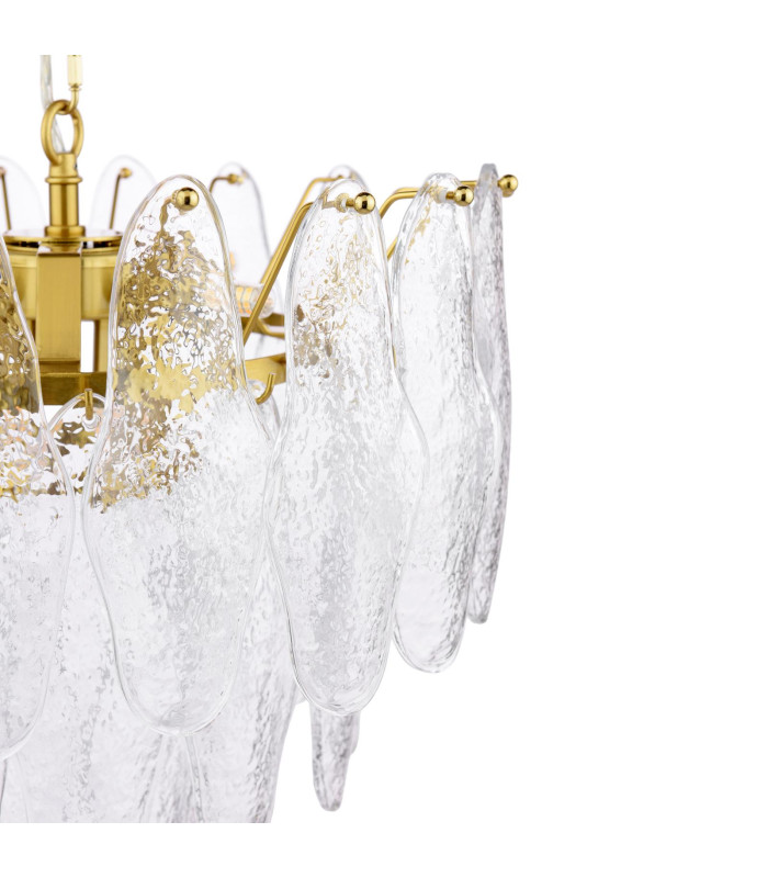 Kimmia 6 Light Ceiling Pendant Natural Brass and Textured Glass-8