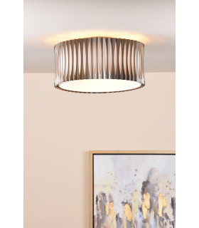 Netra 3 Light Flush Satin Bronze and Ivory-2