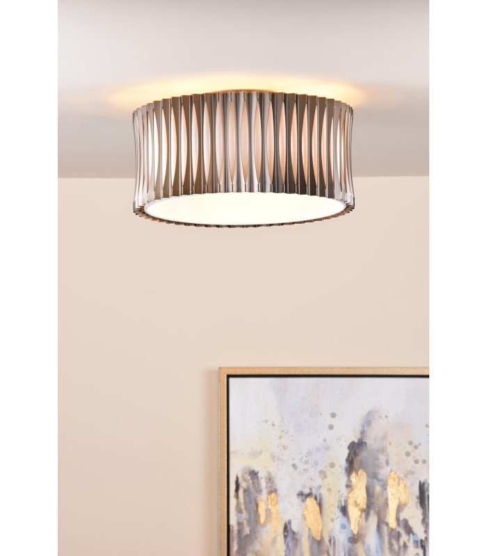 Netra 3 Light Flush Satin Bronze and Ivory-2