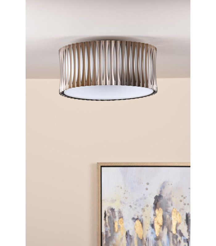 Netra 3 Light Flush Satin Bronze and Ivory-3