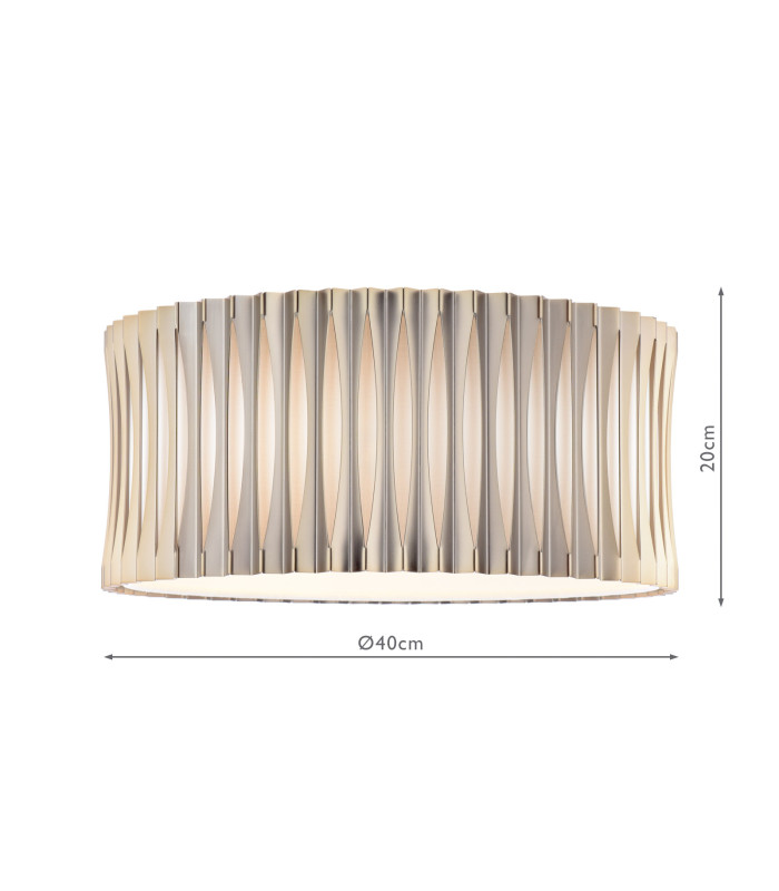 Netra 3 Light Flush Satin Bronze and Ivory-6