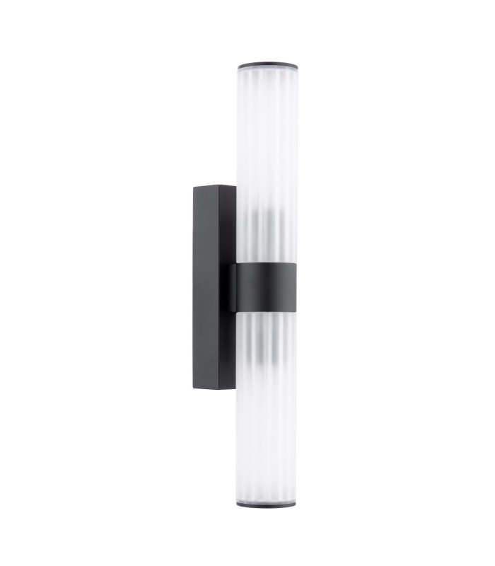 Lars Bathroom Wall Light Matt Black and White Frosted Acrylic IP44-5