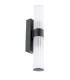 Lars Bathroom Wall Light Matt Black and White Frosted Acrylic IP44-7