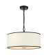 Jemima 3 Light Ceiling Pendant White and Matt Black With Shade-1