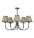 Becca 5 Light Armed Ceiling Pendant Matt Black With Shade-1