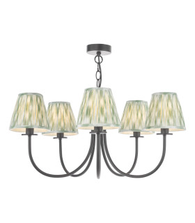 Becca 5 Light Armed Ceiling Pendant Matt Black With Shade-1