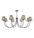 Becca 8 Light Armed Ceiling Pendant Matt Black With Shade-1