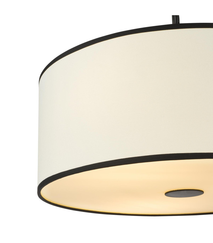 Jemima 3 Light Ceiling Pendant White and Matt Black With Shade-6