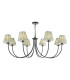Becca 8 Light Armed Ceiling Pendant Matt Black With Shade-1