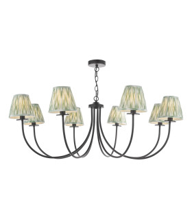 Becca 8 Light Armed Ceiling Pendant Matt Black With Shade-1