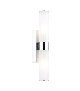 Lars Bathroom Wall Light Polished Chrome and White Frosted Acrylic IP44-1