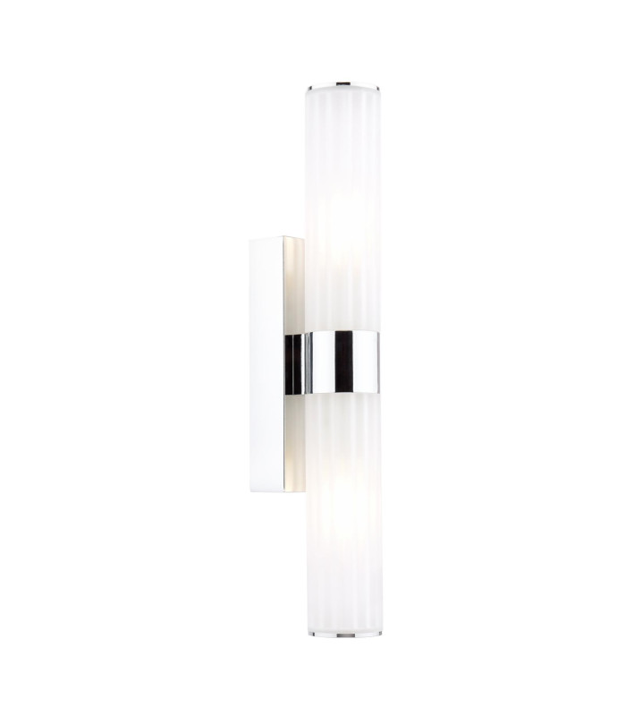 Lars Bathroom Wall Light Polished Chrome and White Frosted Acrylic IP44-1
