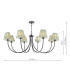 Becca 8 Light Armed Ceiling Pendant Matt Black With Shade-2