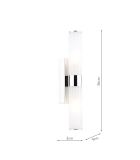 Lars Bathroom Wall Light Polished Chrome and White Frosted Acrylic IP44-2