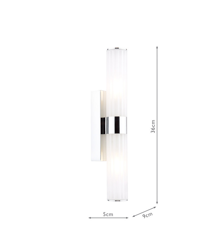Lars Bathroom Wall Light Polished Chrome and White Frosted Acrylic IP44-2