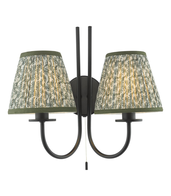 Becca Wall Light Matt Black and Green With Shade-1