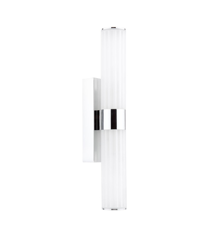 Lars Bathroom Wall Light Polished Chrome and White Frosted Acrylic IP44-3