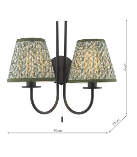Becca Wall Light Matt Black and Green With Shade-2