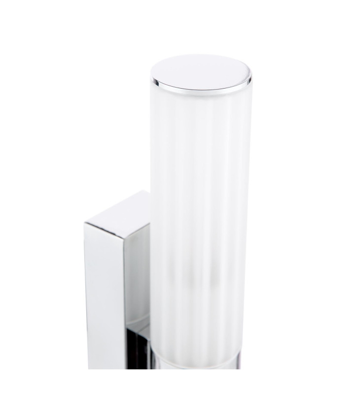 Lars Bathroom Wall Light Polished Chrome and White Frosted Acrylic IP44-6