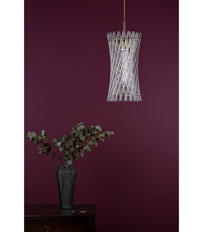 Loire Ceiling Pendant Natural Brass and Glass-3
