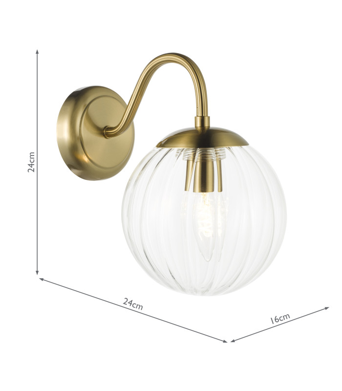 Jocelyn Wall Light Natural Brass and Glass-4