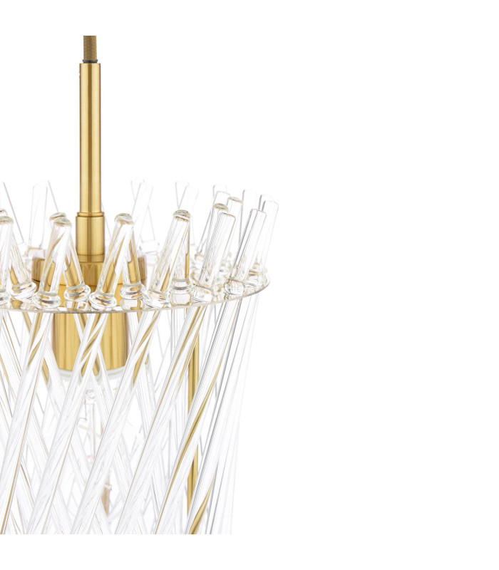 Loire Ceiling Pendant Natural Brass and Glass-8