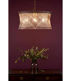 Loire 6 Light Ceiling Pendant Natural Brass and Glass-2