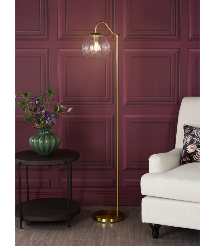 Jocelyn Floor Lamp Natural Brass and Glass-2
