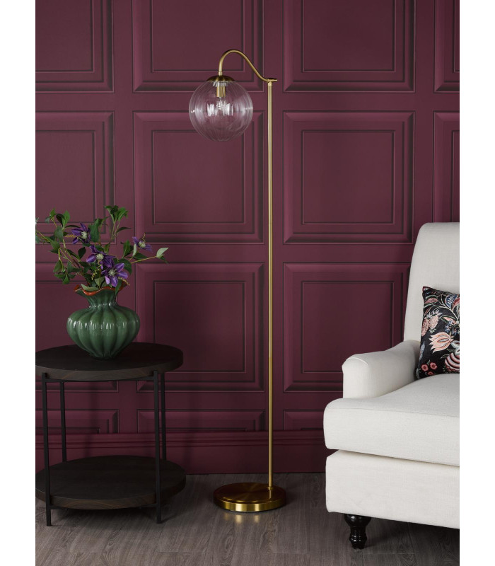 Jocelyn Floor Lamp Natural Brass and Glass-3