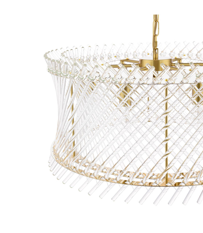 Loire 6 Light Ceiling Pendant Natural Brass and Glass-6