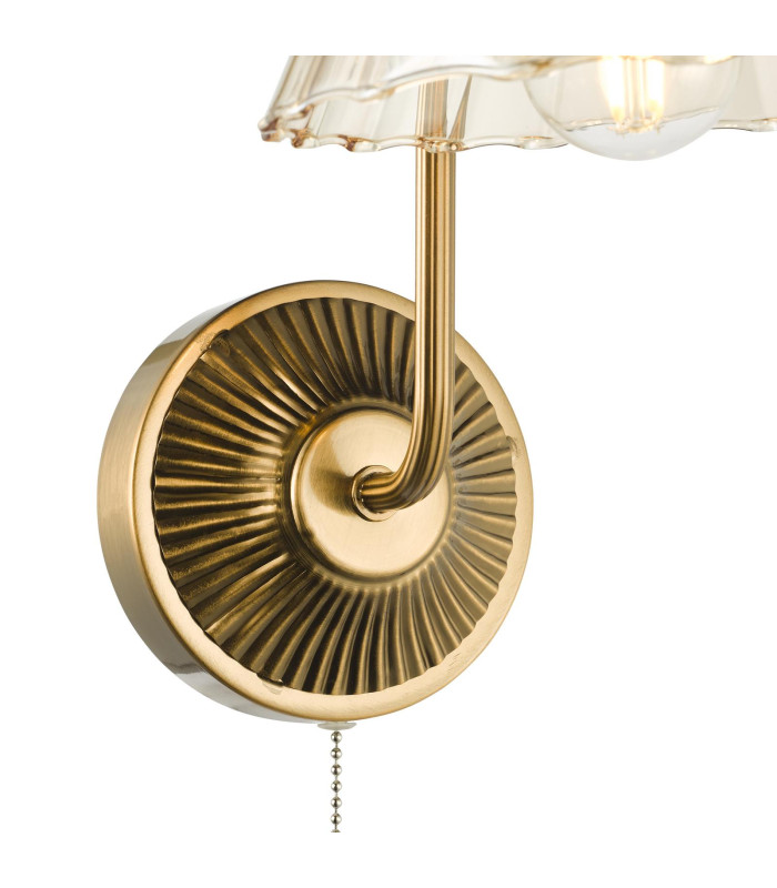 Erika Wall Light Antique Bronze and Amber Glass-8