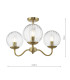 Jocelyn 3 Light Semi-Flush Natural Brass and Glass-6