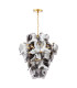 Genoa 8 Light Ceiling Pendant Natural Brass and Smoked Glass-1